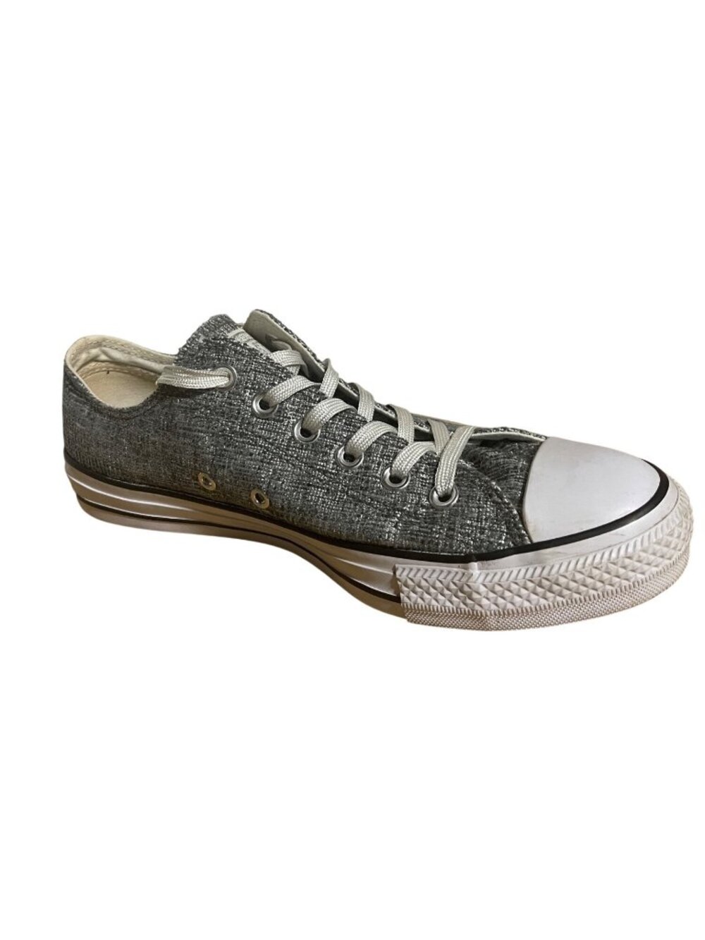 Converse All Star Womens Low Top Sneakers Gray Textured Canvas Size 9